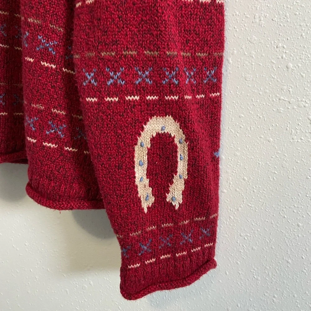 Vintage Red Horse Knit Sweater - Picture 5 of 9